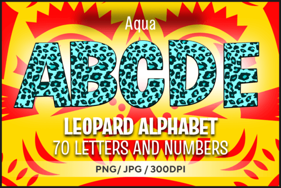 Aqua Leopard Letters: A Creative Typeface for Bold Designs