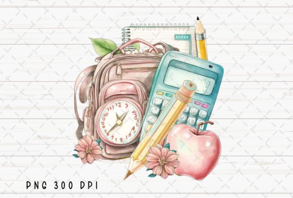 Back to School Flowers Watercolor PNG: A Fresh Design Asset
