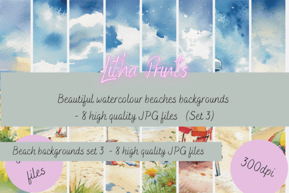 Bring Coastal Charm to Your Projects with Watercolour Beaches Set 3