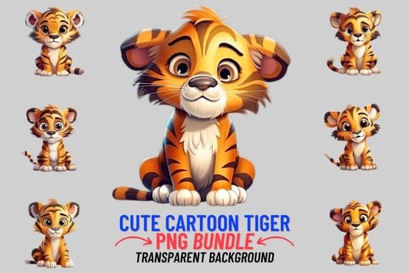 Cute Cartoon Tiger Clipart: A Creative Asset for Any Project