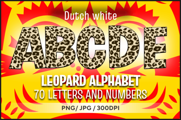 Dutch White Leopard Clipart: Stylish Alphabet A-Z for Projects