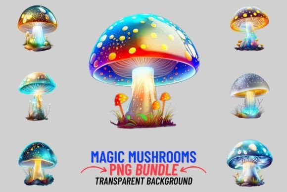 Enchant Your Designs with Magic Mushrooms Clipart