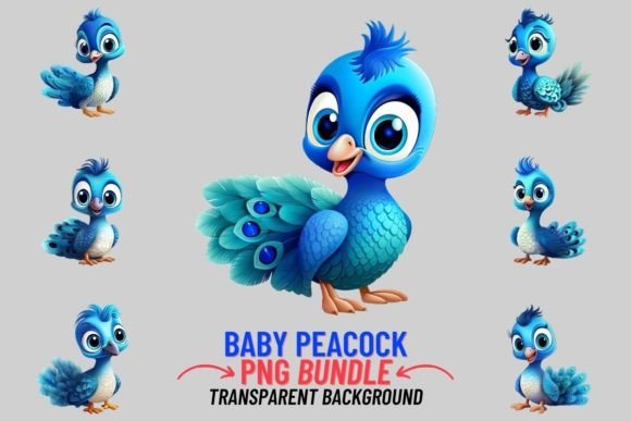 Enchanting Baby Peacock Clipart for Creative Projects