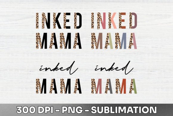 Inked Mama Half Leopard Sublimation PNG: A Bold Graphic for Modern Creators