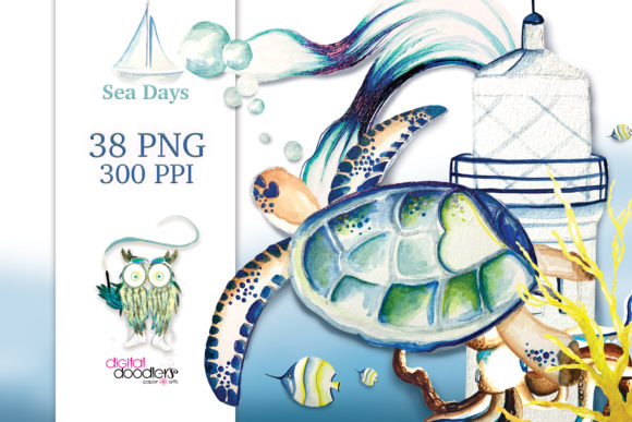 Sea Days Watercolor Graphics: A Nostalgic Holiday Collection