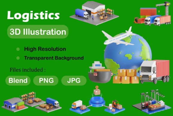 Transform Your Visuals with 3D Logistic Pack Illustrations