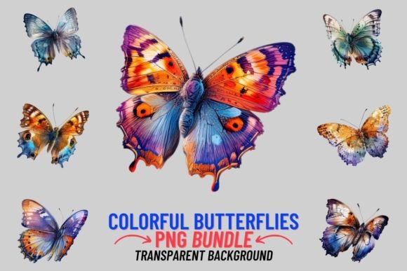 Unleash Creativity with Watercolor Butterflies 12 PNG Clipart