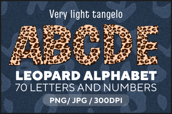 Unleash Wild Elegance with the Very Light Tangelo Leopard Alphabet